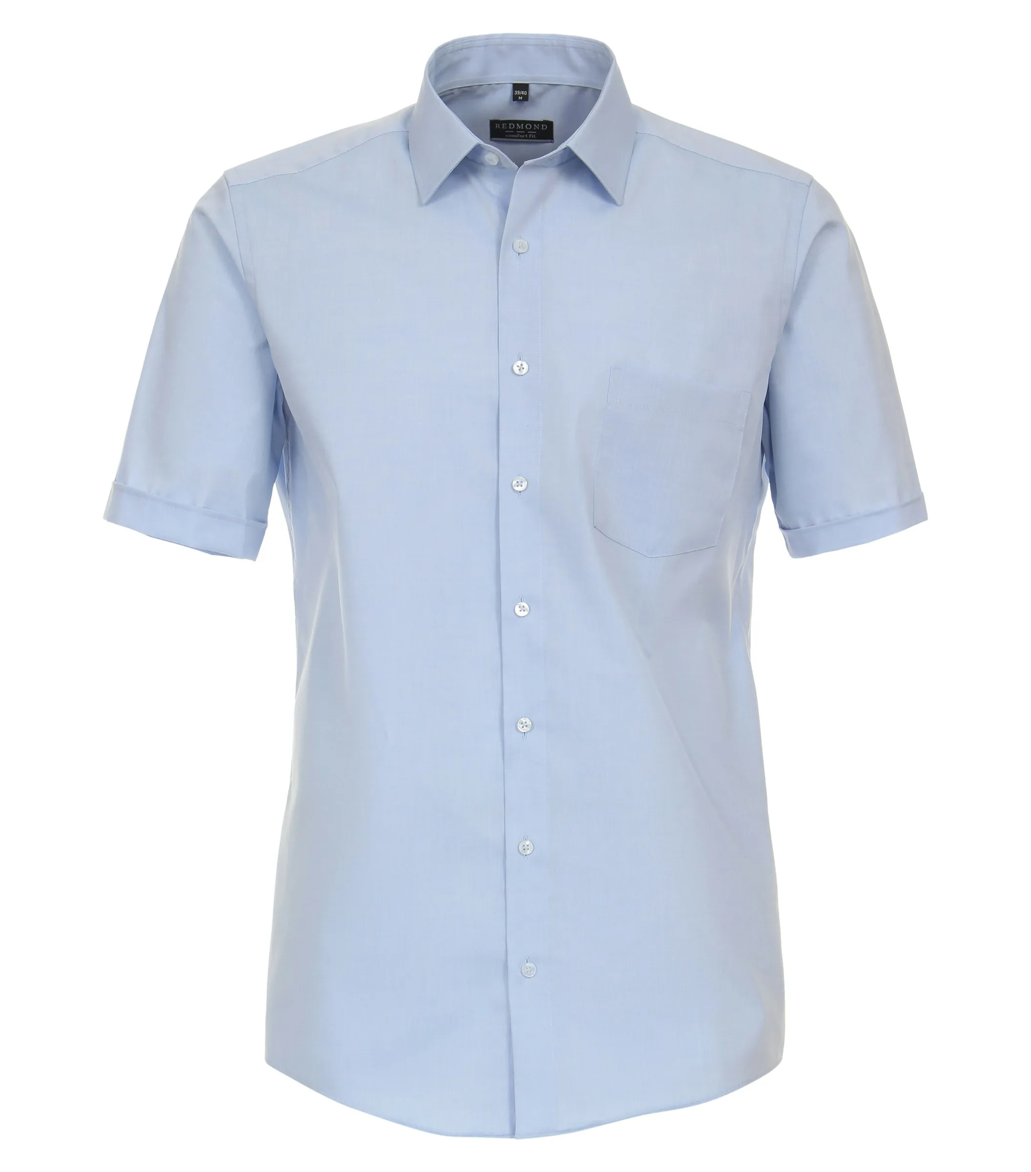 REDMOND Businesshemd Kurzarm in Blau - 100 % Baumwolle - Ansicht 1