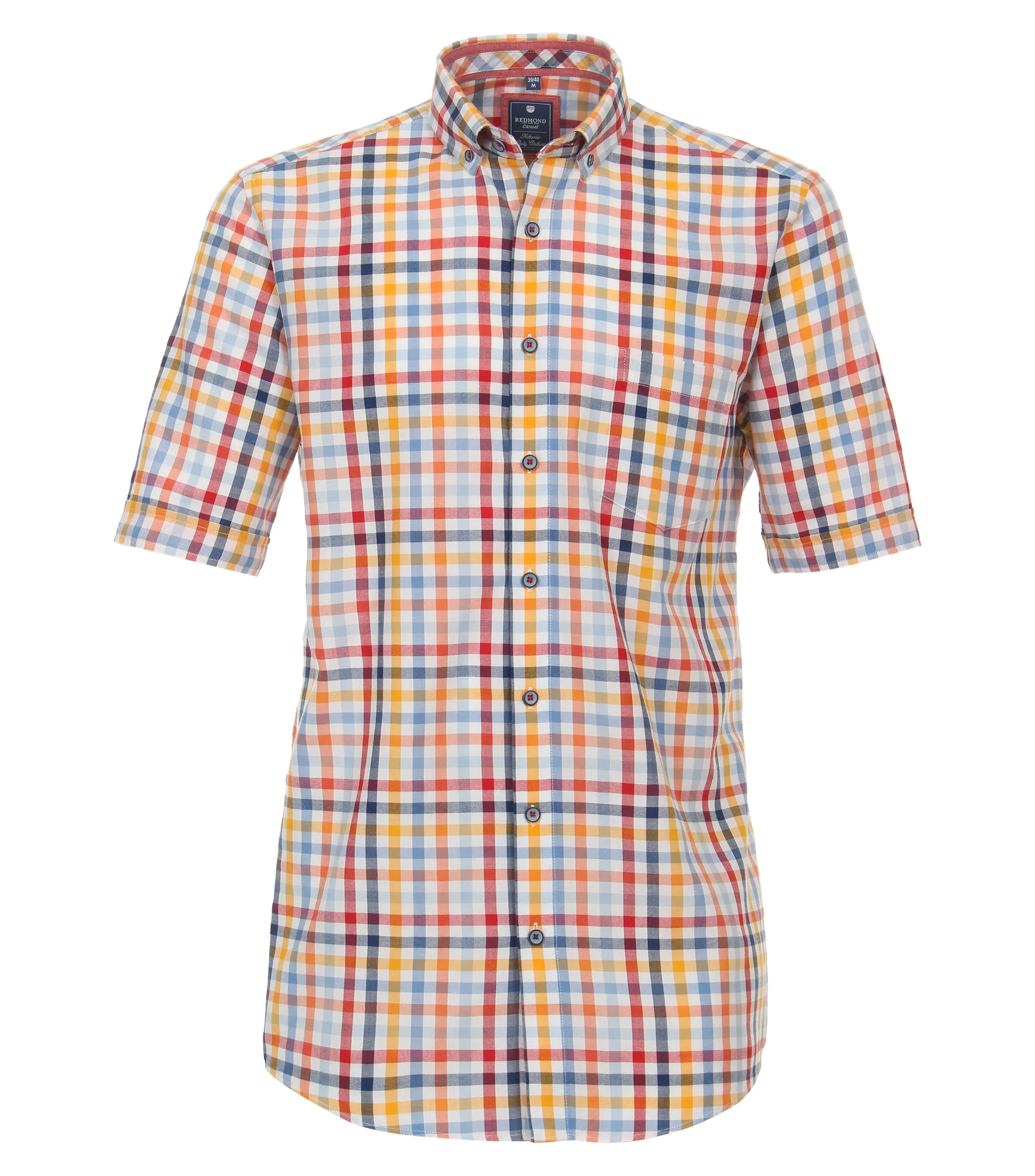 REDMOND Freizeithemd Kurzarm in Rot - 100 % Baumwolle - Ansicht 1