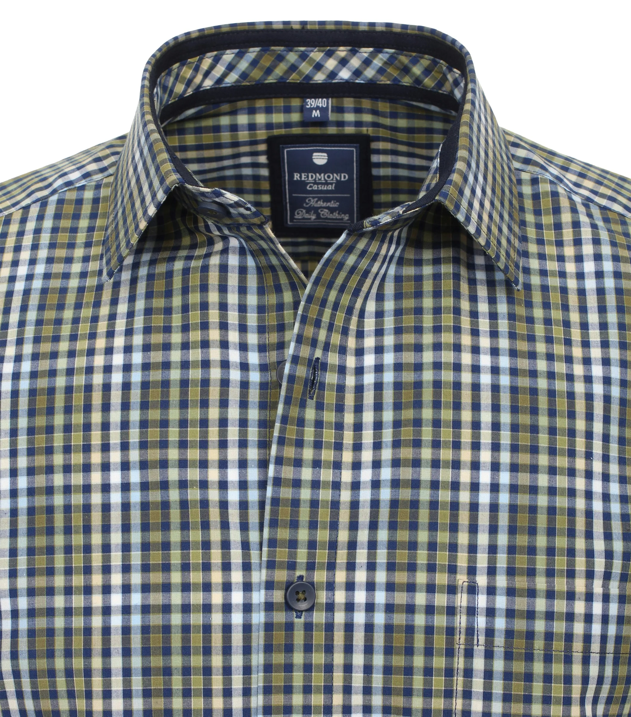 REDMOND Freizeithemd Kurzarm in Grün - 100 % Baumwolle - Ansicht 3