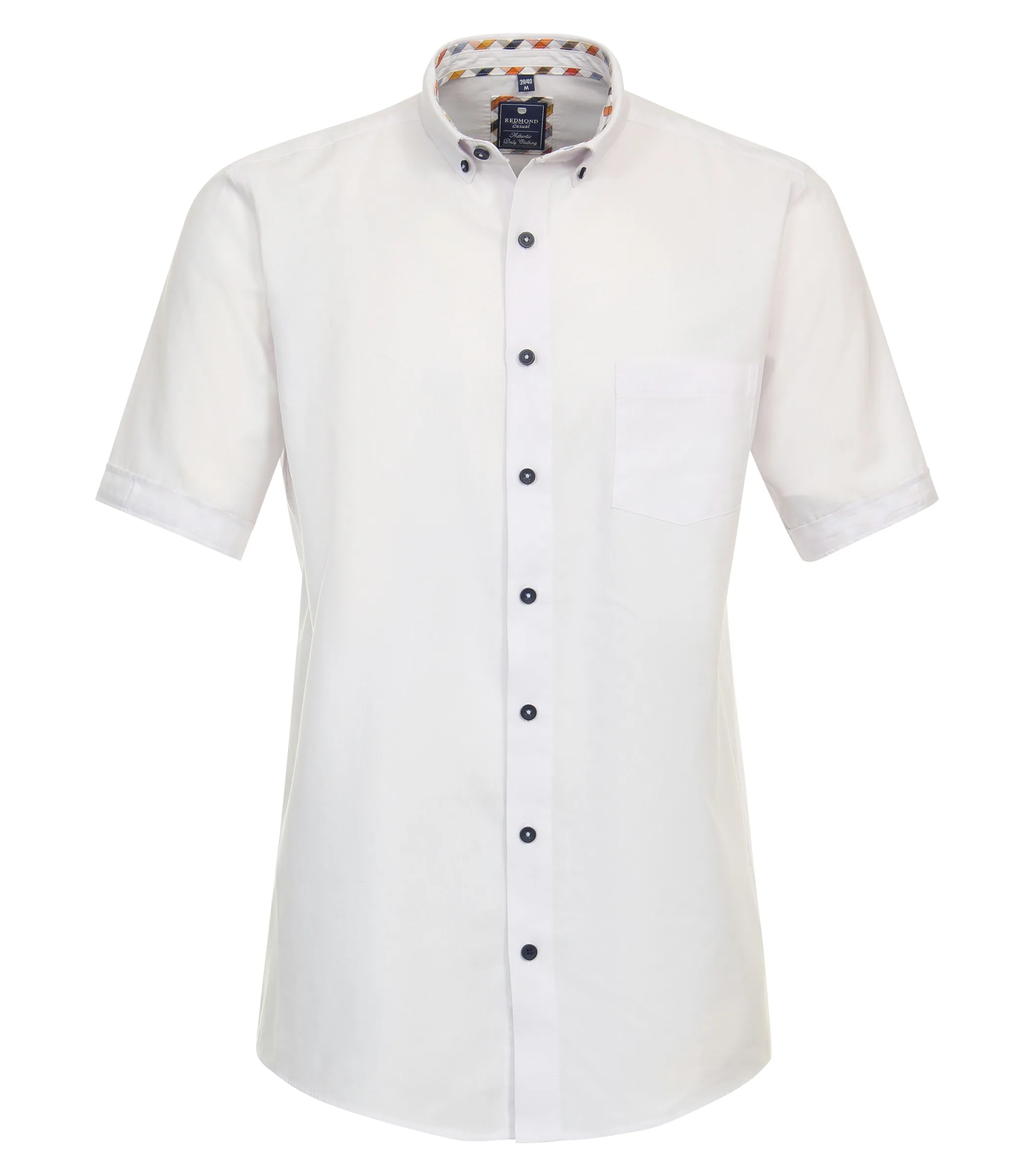 REDMOND Freizeithemd Kurzarm in Weiss - 100 % Baumwolle - Ansicht 1