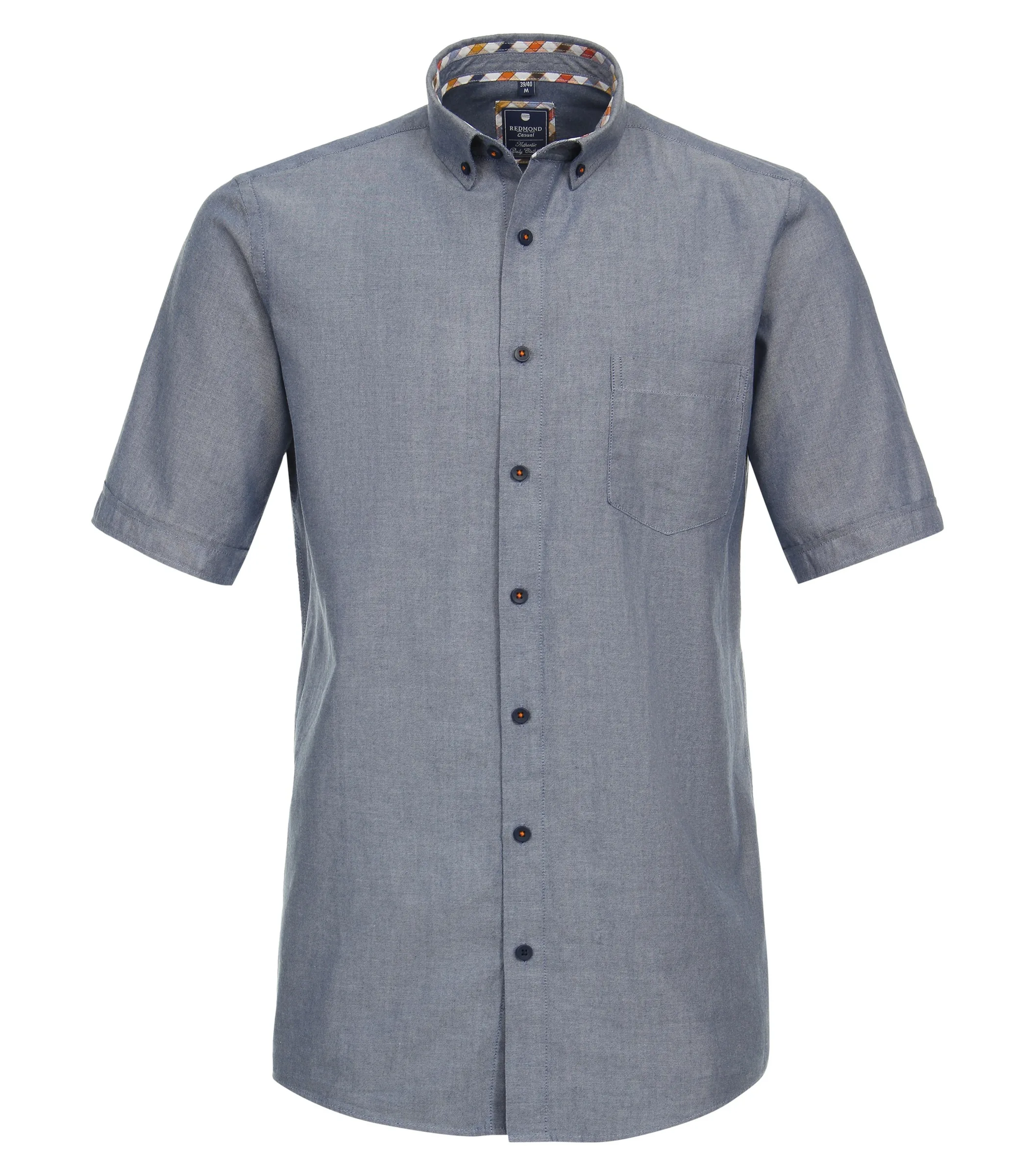 REDMOND Freizeithemd Kurzarm in Blau - 100 % Baumwolle - Ansicht 1