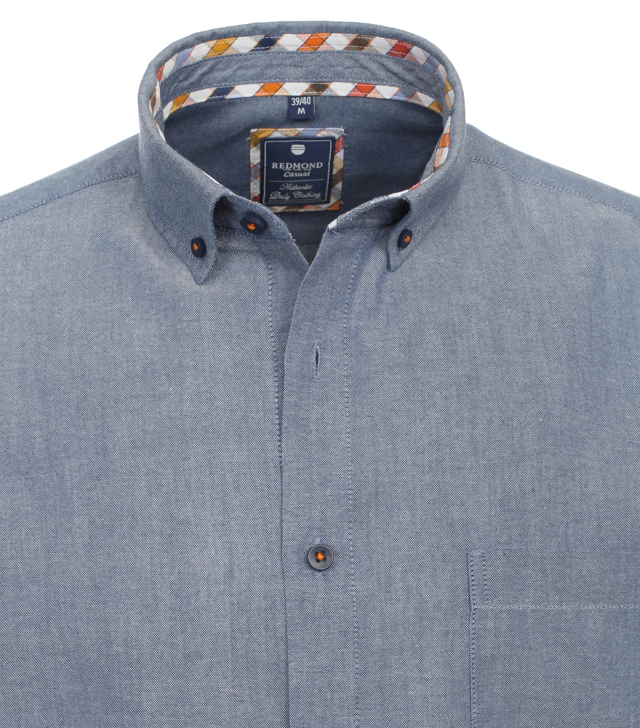 REDMOND Freizeithemd Kurzarm in Blau - 100 % Baumwolle - Ansicht 3