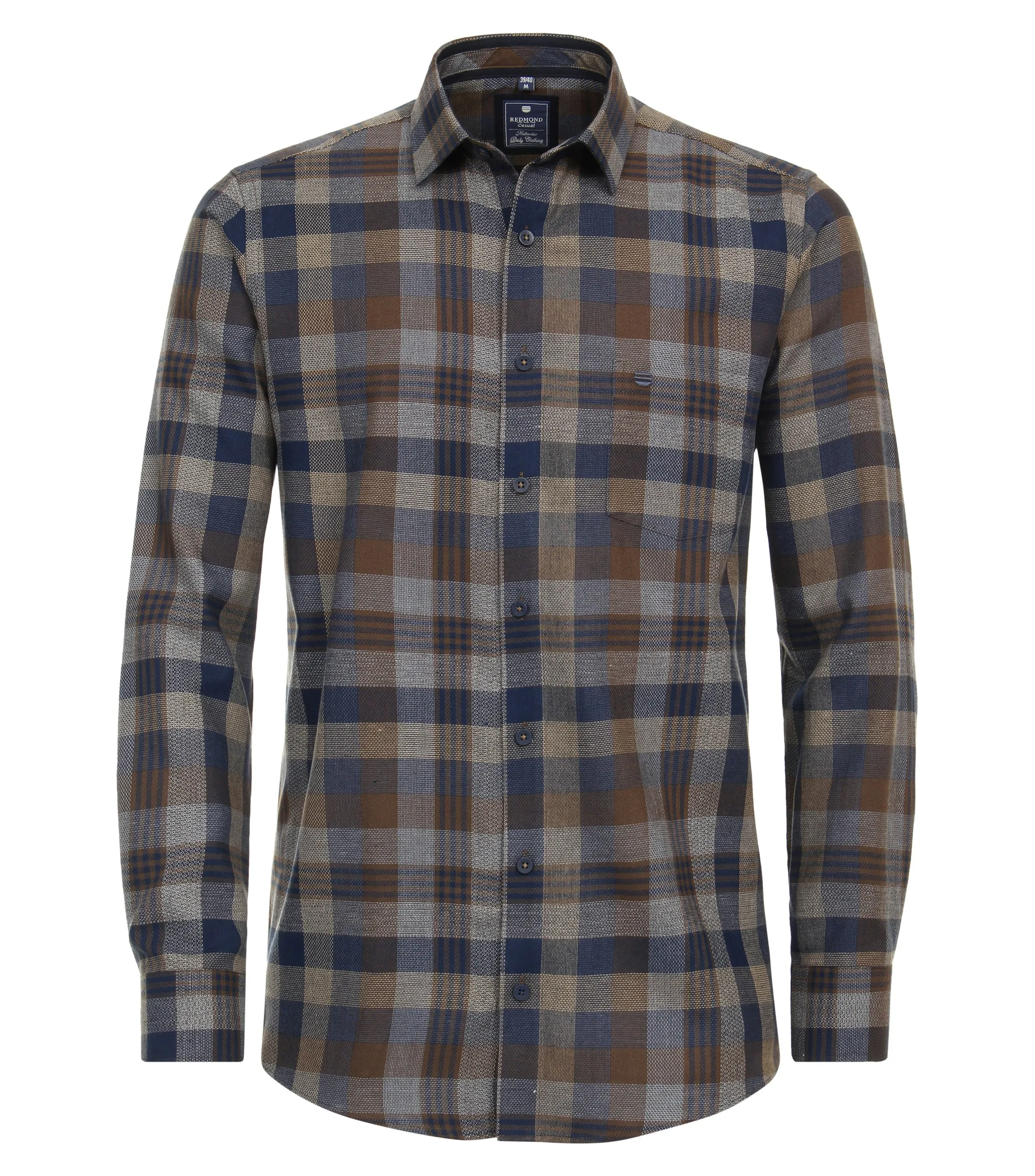 REDMOND Freizeithemd in Braun - 100 % Baumwolle - Ansicht 1
