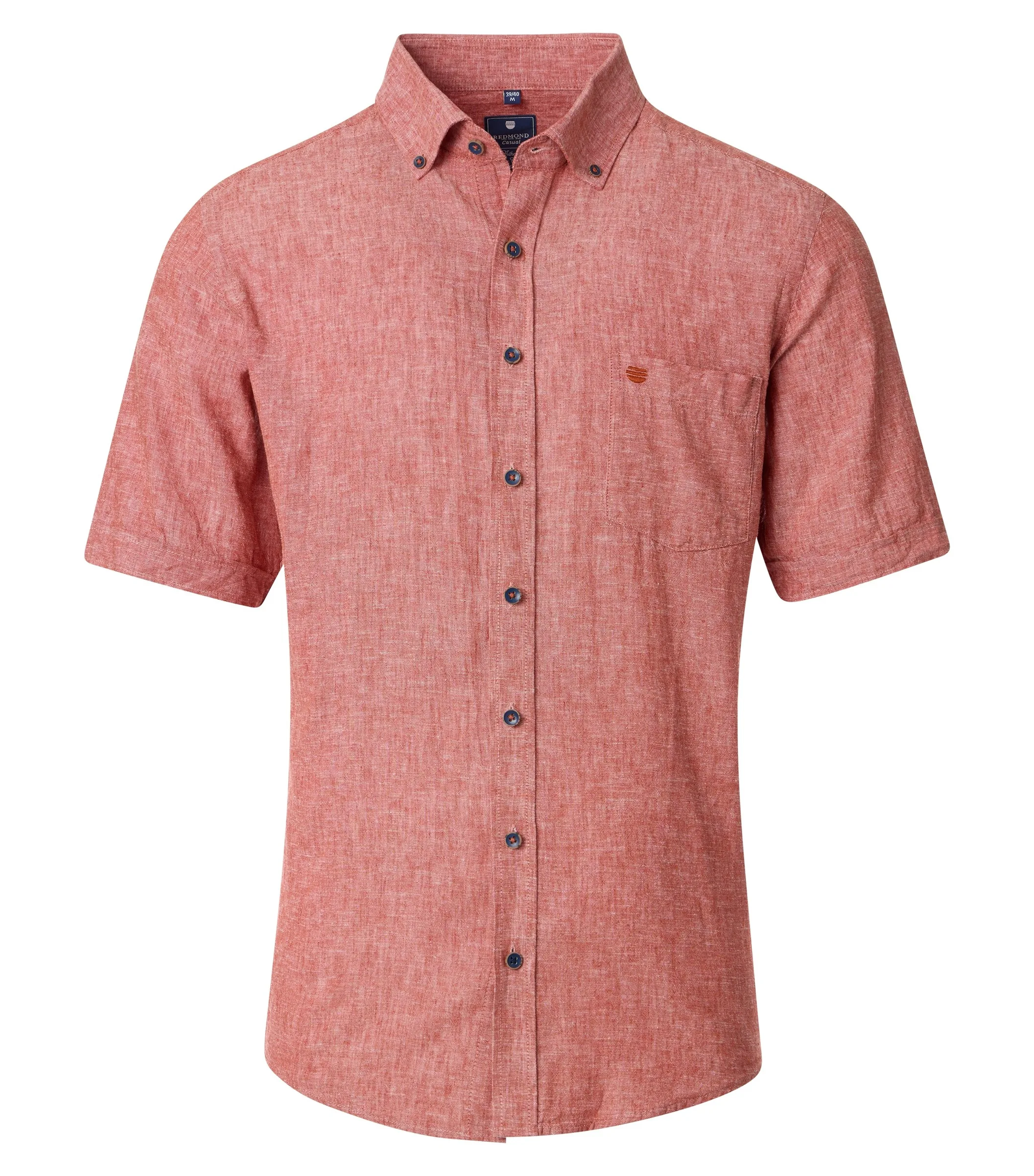 REDMOND Leinenhemd in Orange - 55 % Leinen, 45 % Baumwolle - Ansicht 1