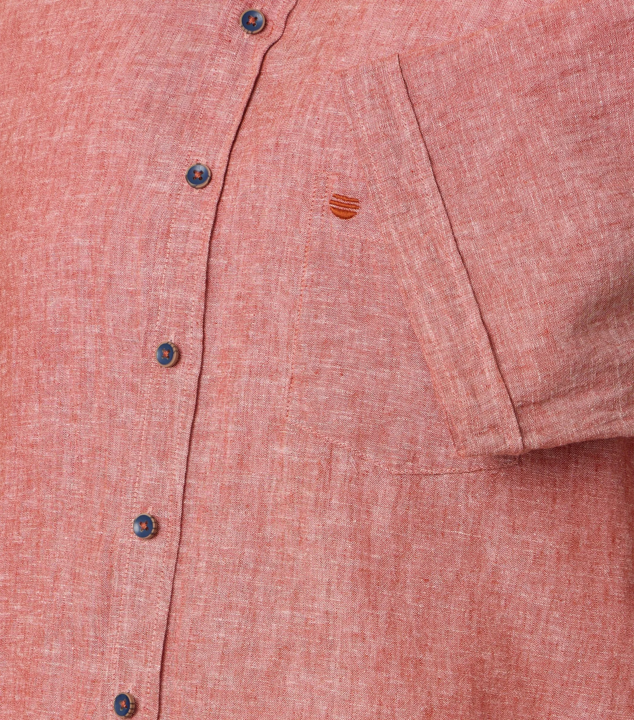 REDMOND Leinenhemd in Orange - 55 % Leinen, 45 % Baumwolle - Ansicht 4