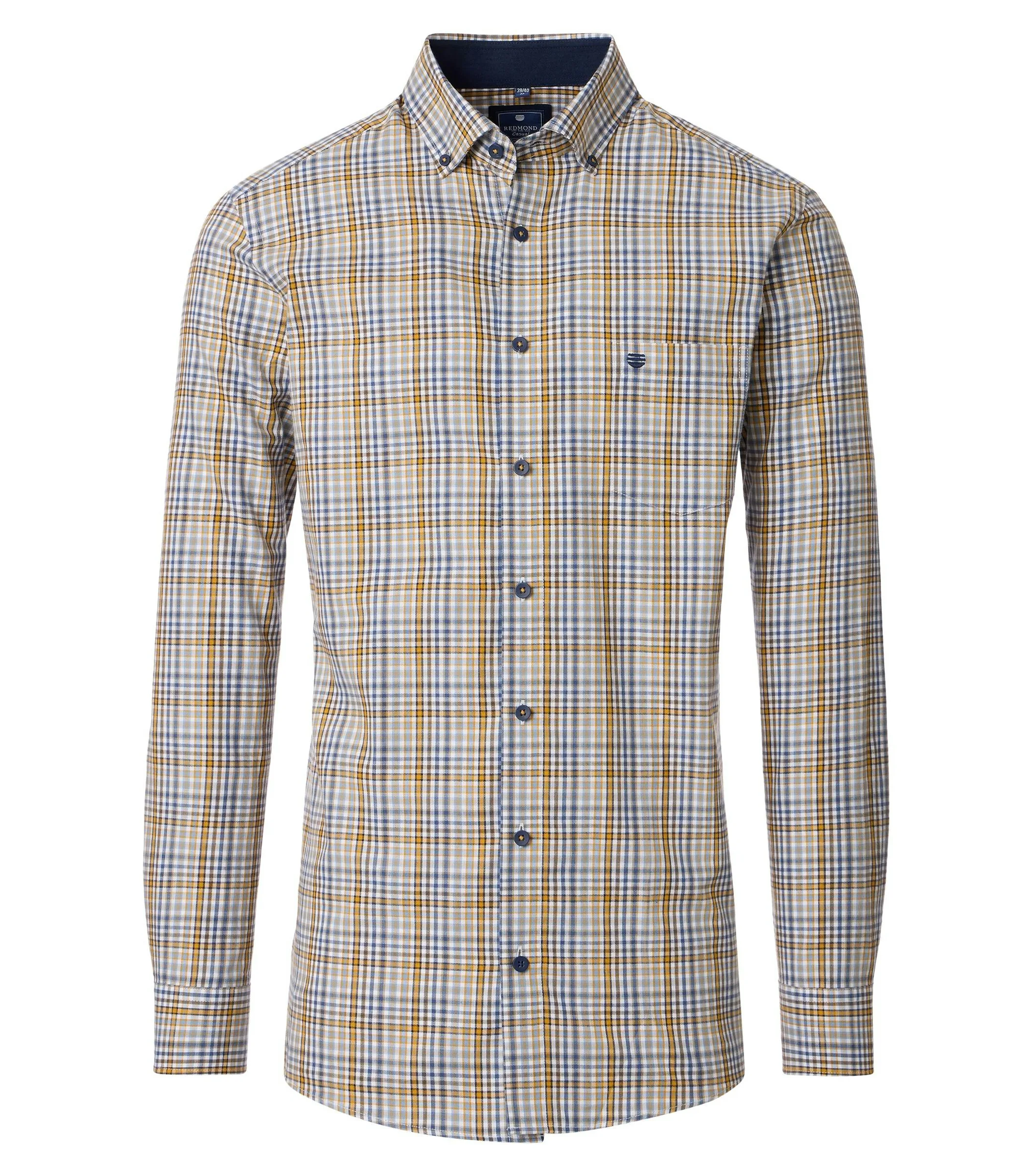 REDMOND Freizeithemd in Gelb messing - 100 % Baumwolle - Ansicht 1