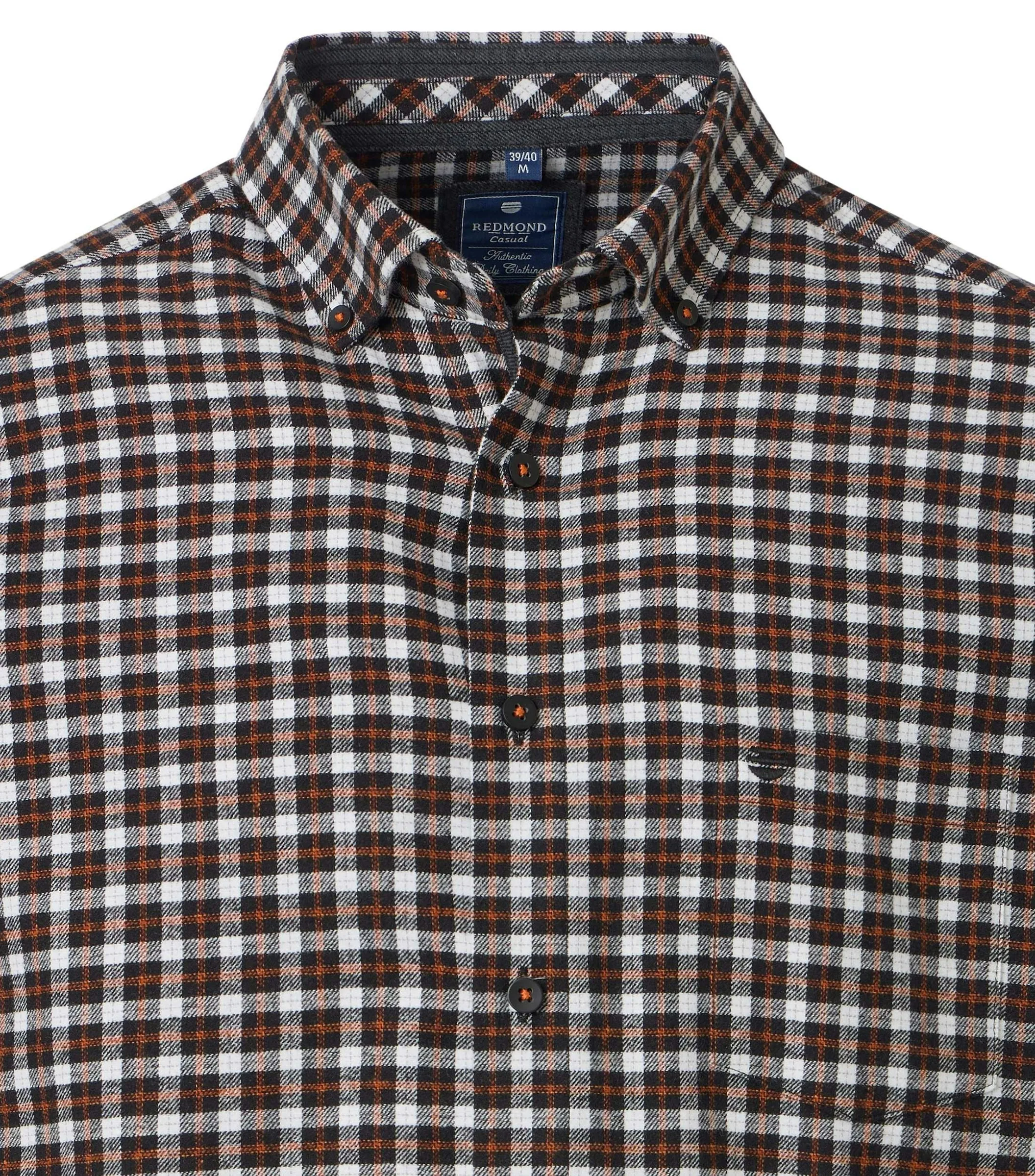 REDMOND Freizeithemd in Schwarz - 100 % Baumwolle - Ansicht 3