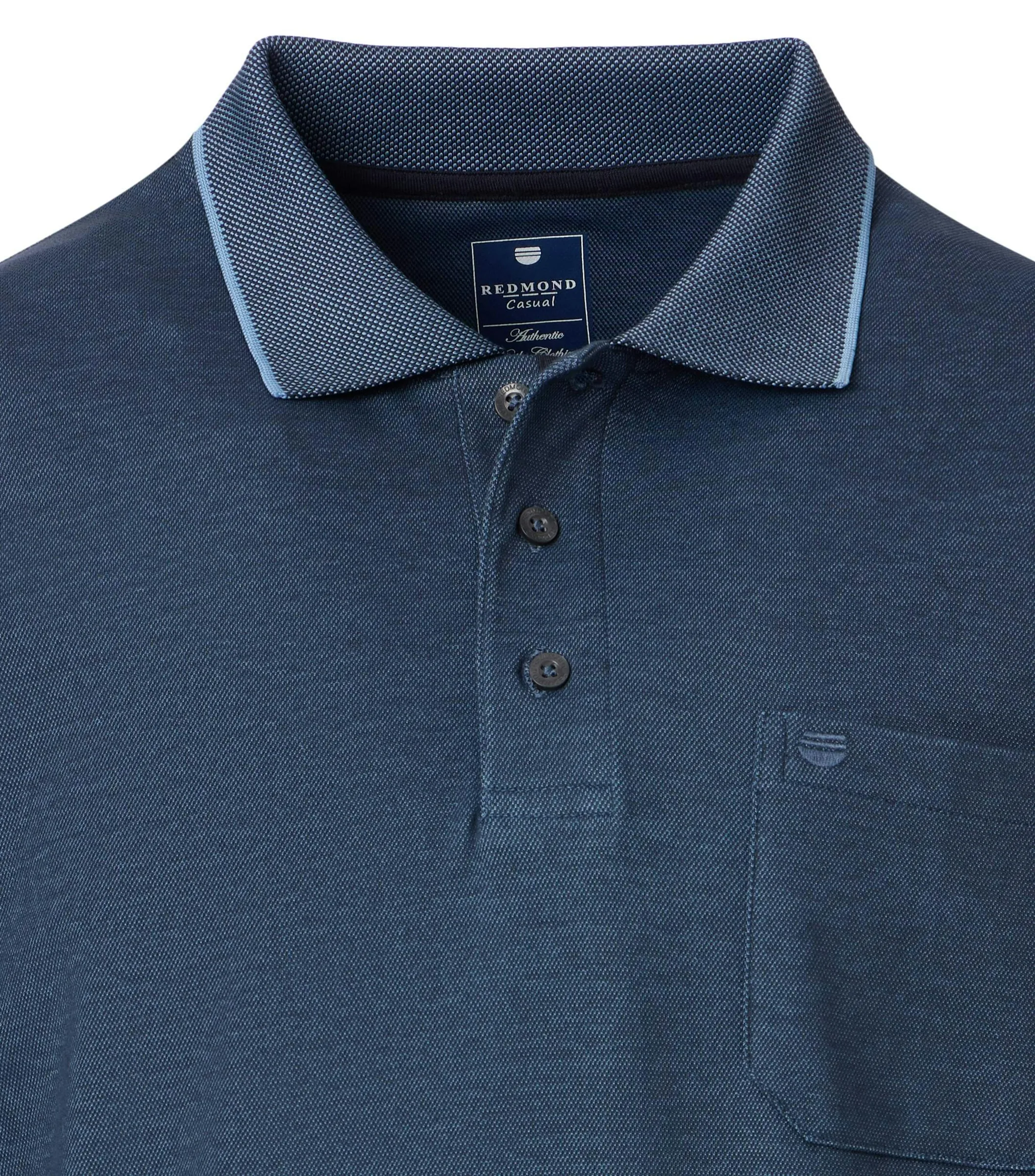 REDMOND Polo-Shirt Langarm in Blau - 60 % Baumwolle, 40 % Polyester - Ansicht 3
