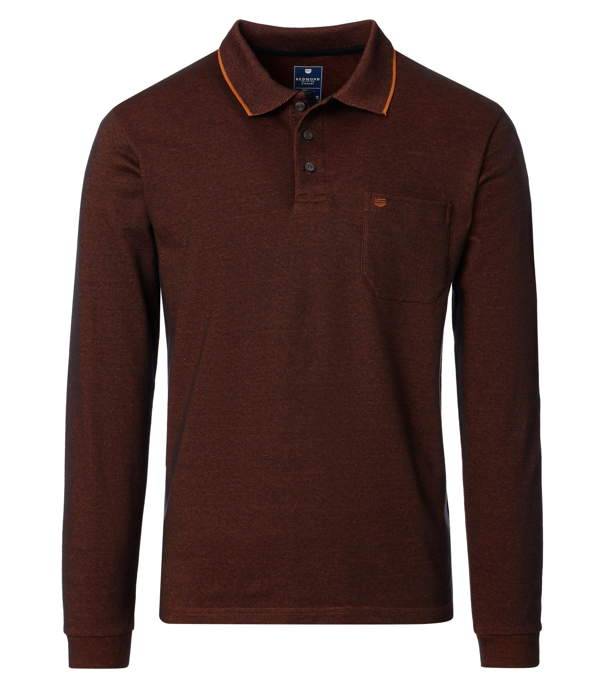 REDMOND Polo-Shirt Langarm in Terra - 60 % Baumwolle, 40 % Polyester - Ansicht 1