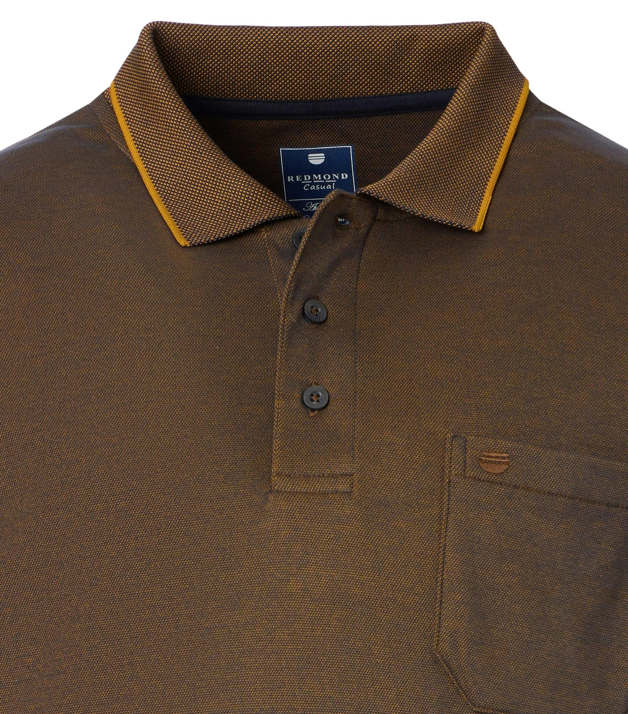 REDMOND Polo-Shirt Langarm in Gelb messing - 60 % Baumwolle, 40 % Polyester - Ansicht 3